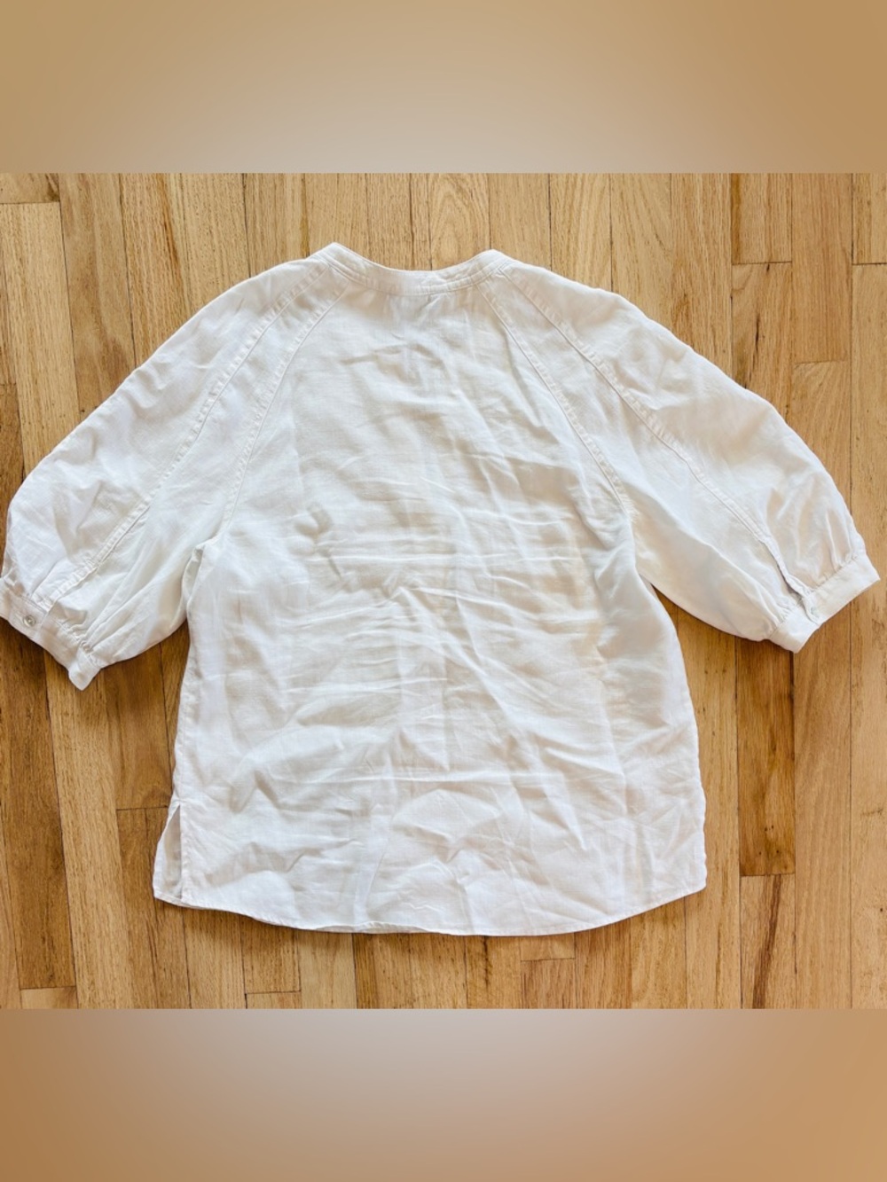 Tommy Bahama White 100% Linen Puff Sleeve Blouse Top Small S - Picture 2 of 4